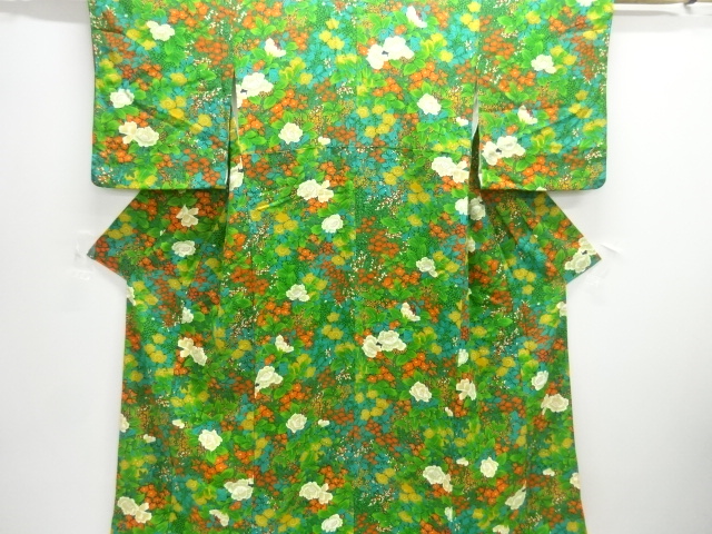 花模様小紋着物